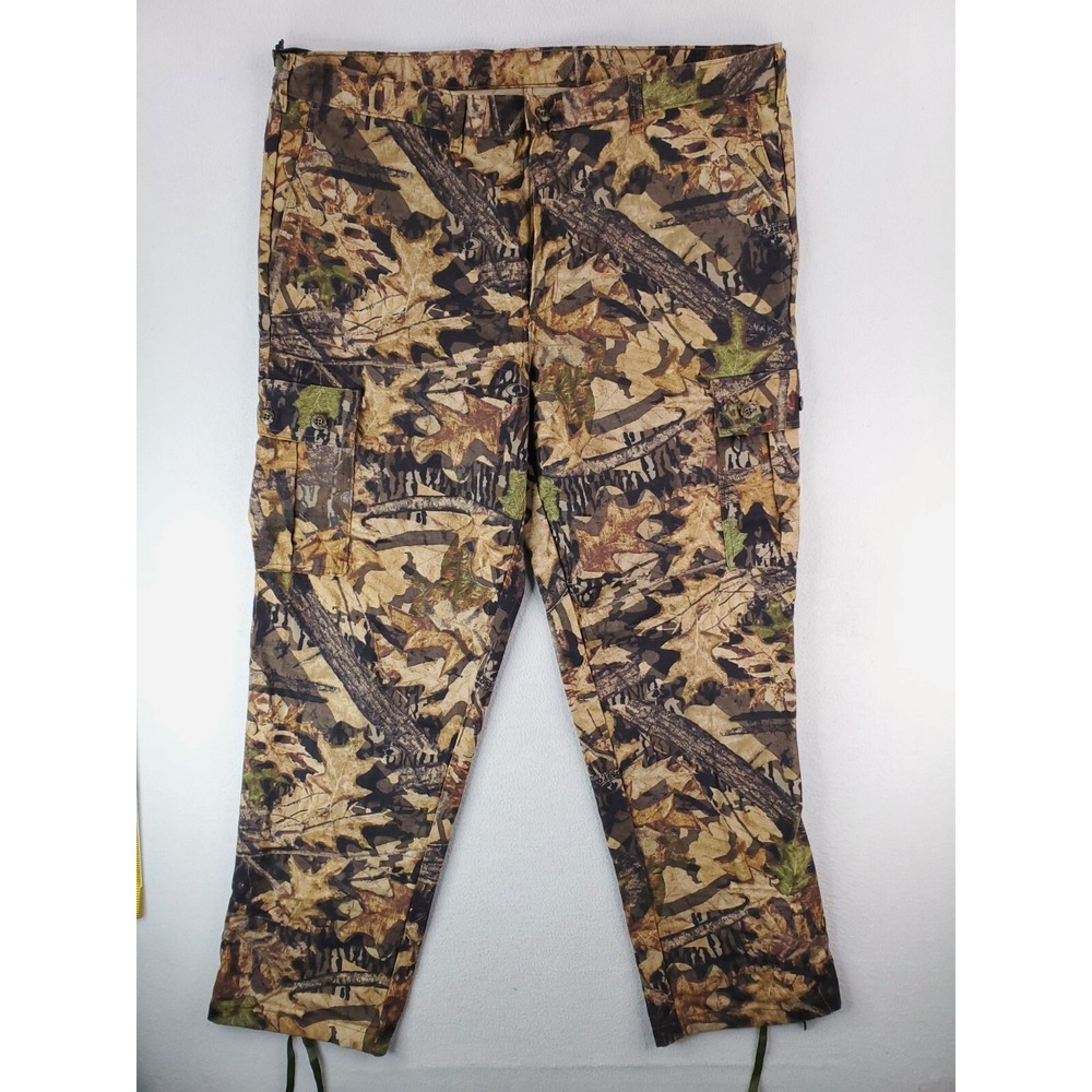 Vintage Mossy Oak Pants Mens XXL Flannel Chamois Cargo Hunting Forest Floor